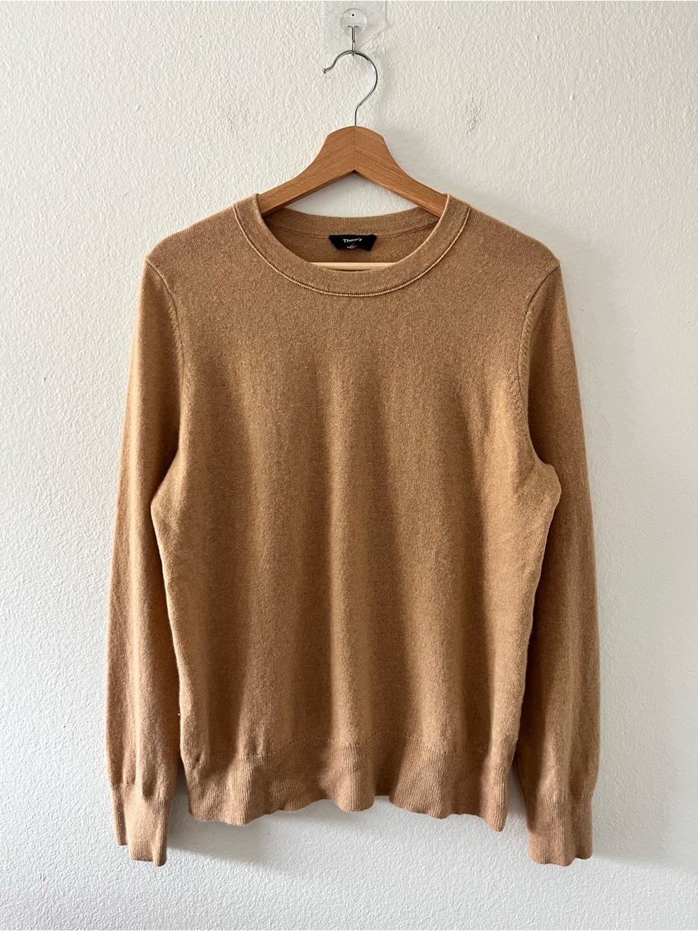 Theory‎ Cashmere Sweater Womens Size Small Relaxed Camel Tan Knit Crewneck